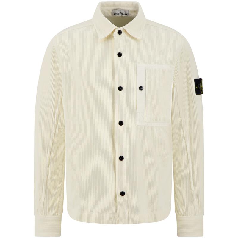 STONE ISLAND Corduroy Overshirt Long Sleeve Men’s Shirt Navy