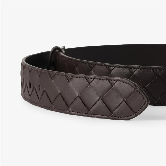 Bottega Veneta Intrecciato Leather Men's Belt Brown