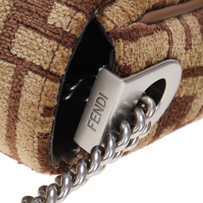 FENDI Baguette Chain Medium Fabric Shoulder Bag