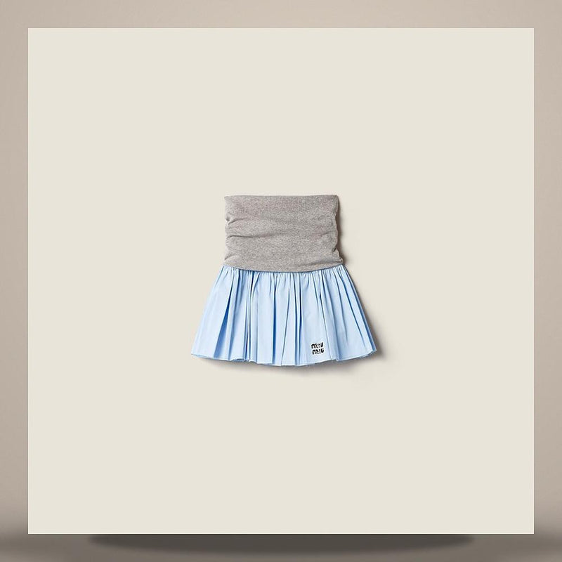 Miu Miu Jersey and Poplin Midi Skirt MG2466 17E7 F0A6H