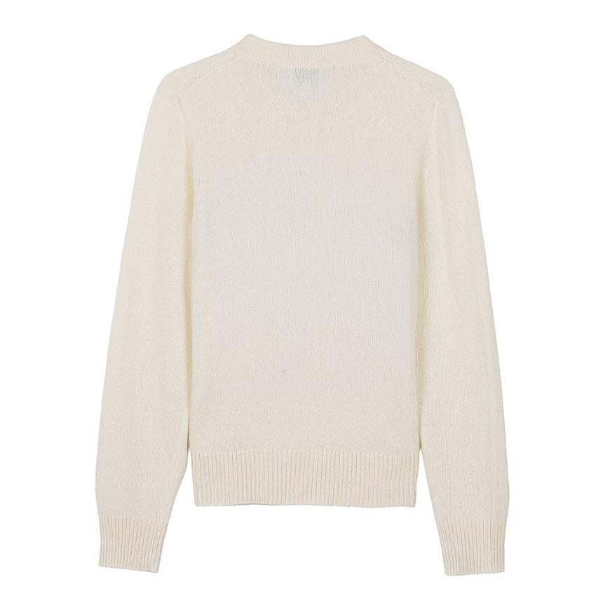 GANNI Women’s Teddy Mushroom Knit Sweater Ivory