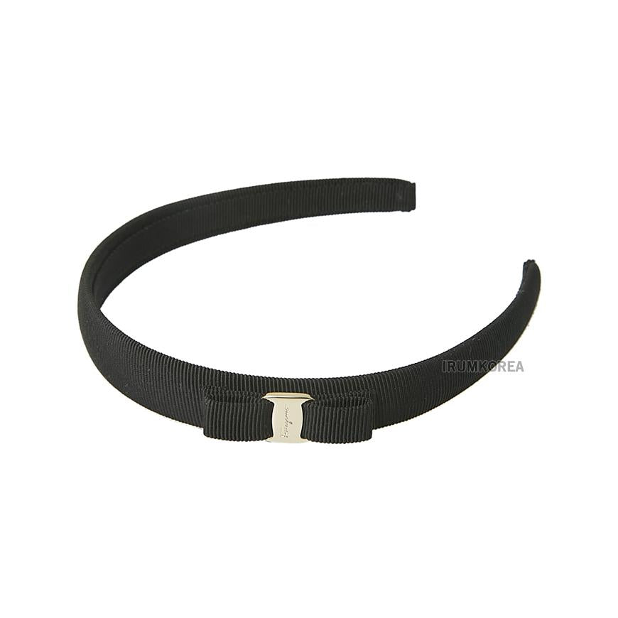 Ferragamo Vara Bow Hairband Black Gold Women’s Hair Accessory