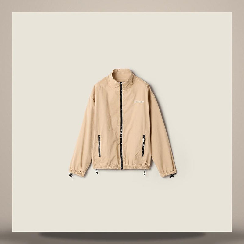 Miu Miu Washed Gabardine Bomber Jacket