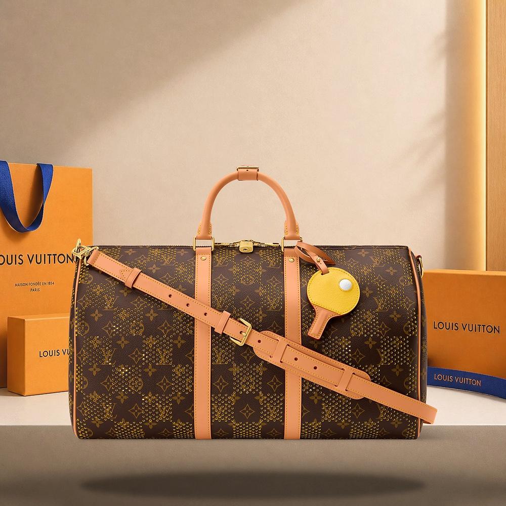 Louis Vuitton Monogram Coated Canvas Keepall Bandouliere 50 Perforated To M29163