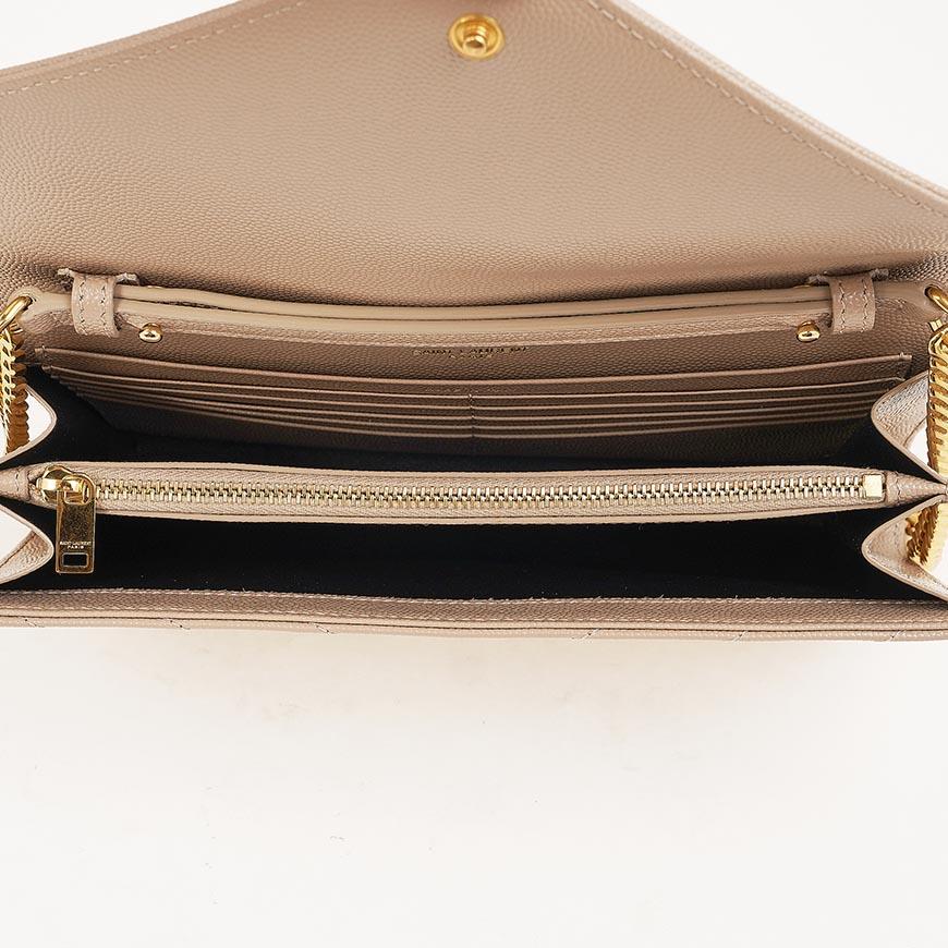 Saint Laurent Women Monogram Chain Wallet Shoulder Bag Black Leather