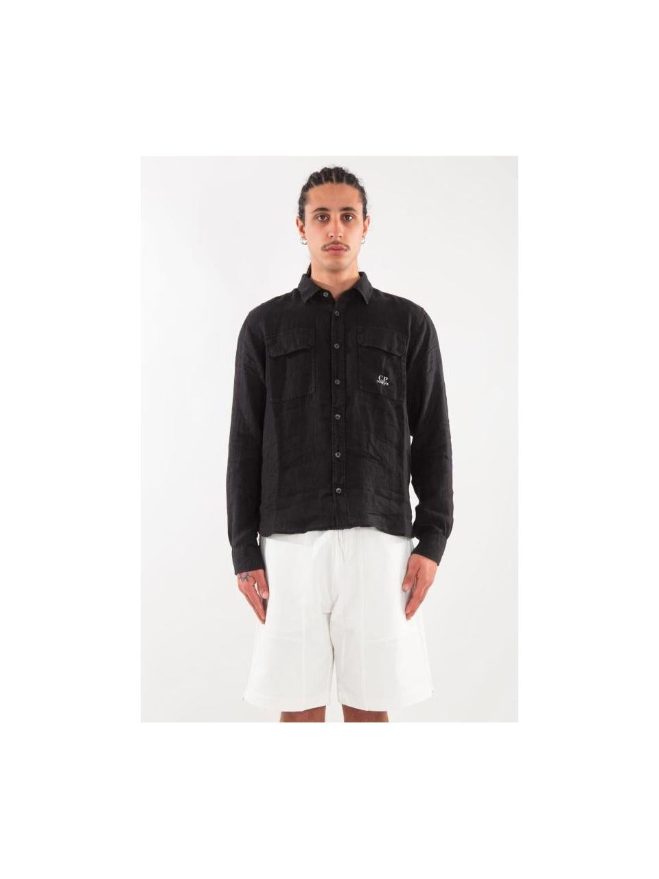 CP Company Linen Long Sleeve Shirt 18CMSH250A 005415G 999