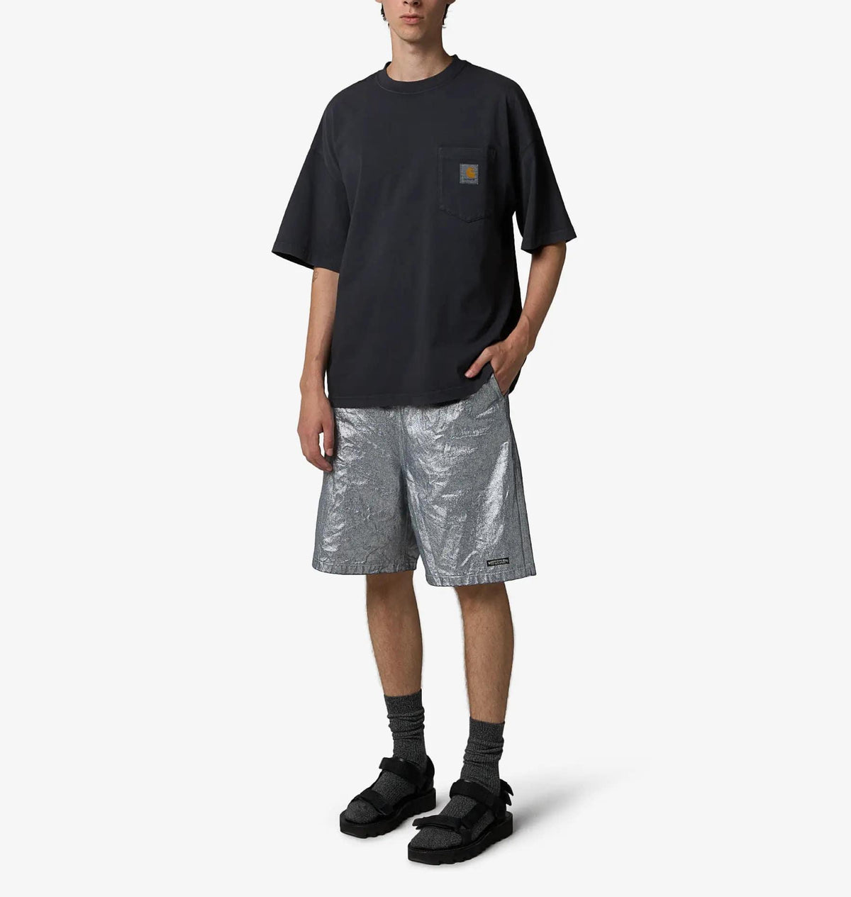 CARHARTT WIP Hudson Pocket Short Sleeve T-Shirt Navy Cotton Unisex