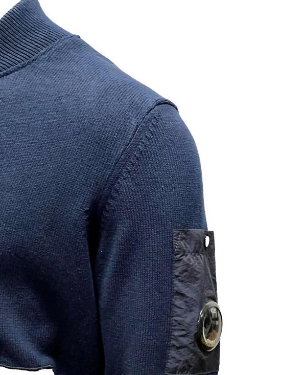 CP Company Zip-Up Knit Sweater for Men 16CMKN046A005367M888 TOTAL ECLIPSE DOM