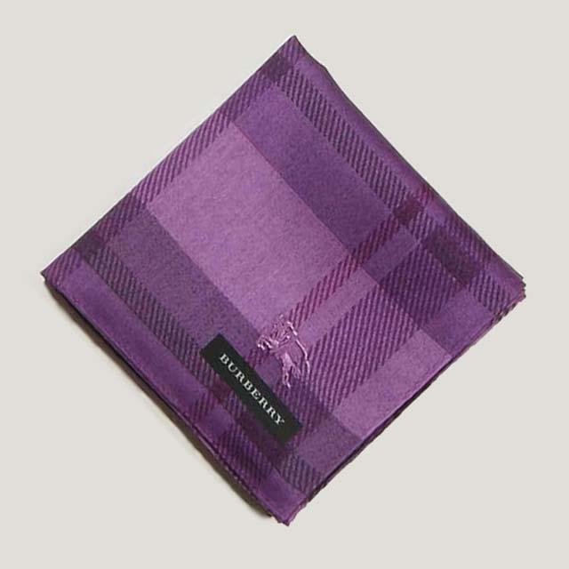 BURBERRY Purple Nova Check Handkerchief Petite Scarf Unisex