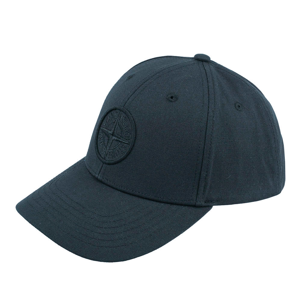 STONE ISLAND Logo Cotton Baseball Cap Black