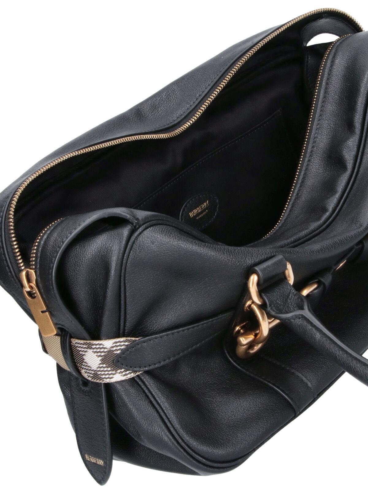 BURBERRY Leather Shoulder Bag Black