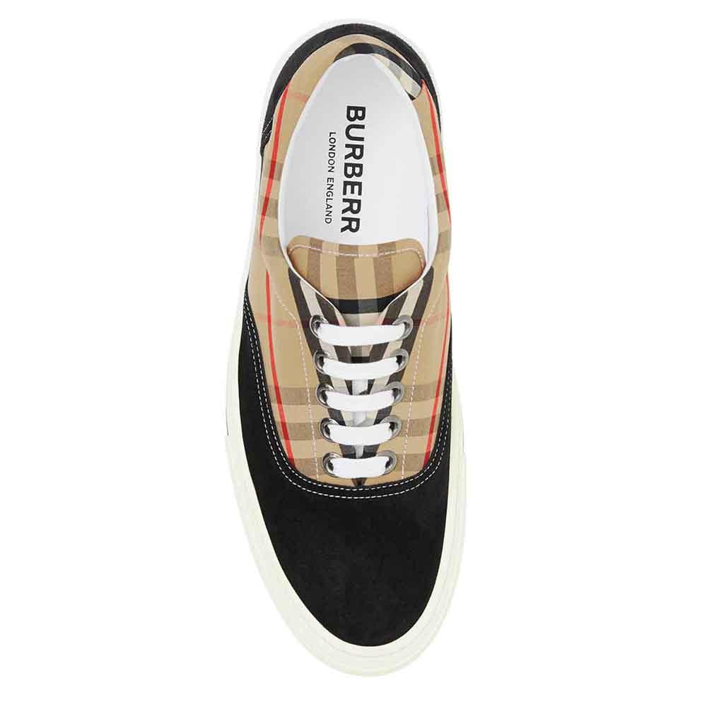 BURBERRY Vintage Check Black Men's Slip-On Sneakers 8016301