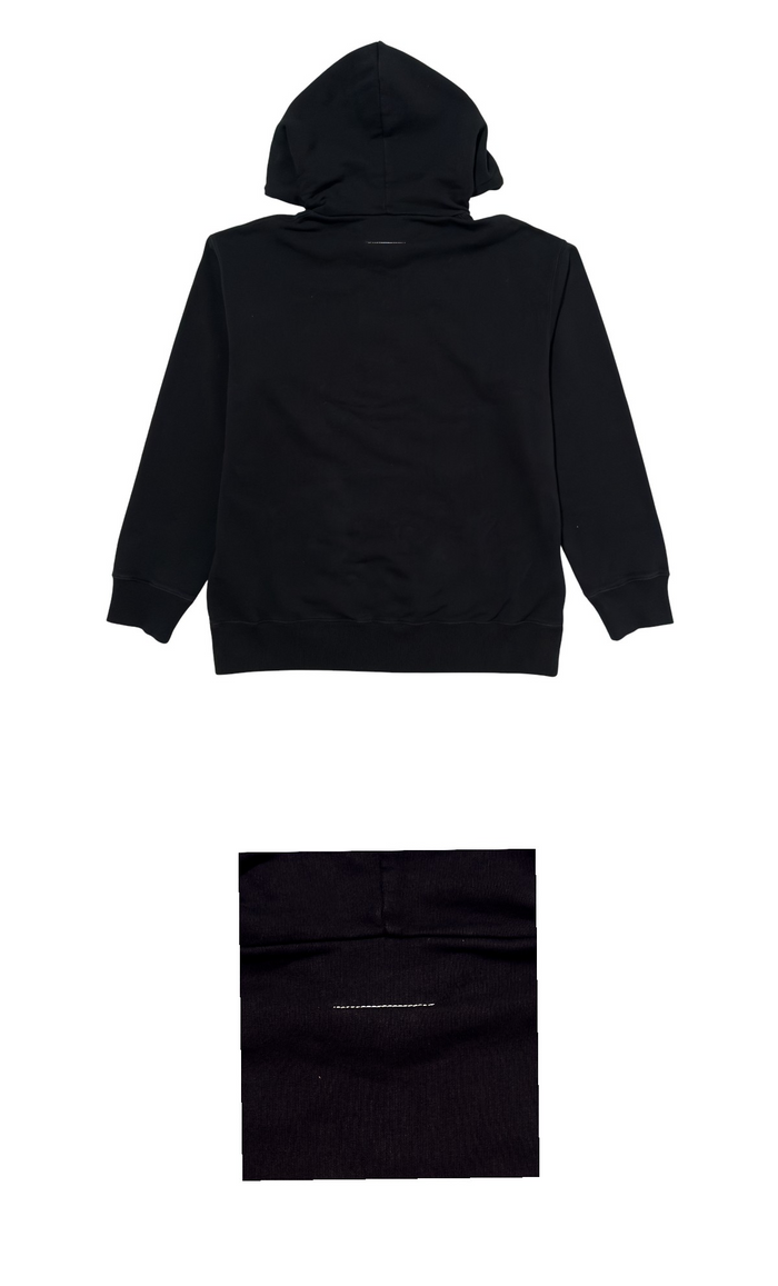 MM6 Oversized Printed Hoodie Black Unisex