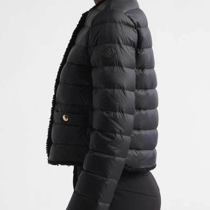 Moncler Bouclé Down Jacket with Trim for Women 1A00104 597YF 999