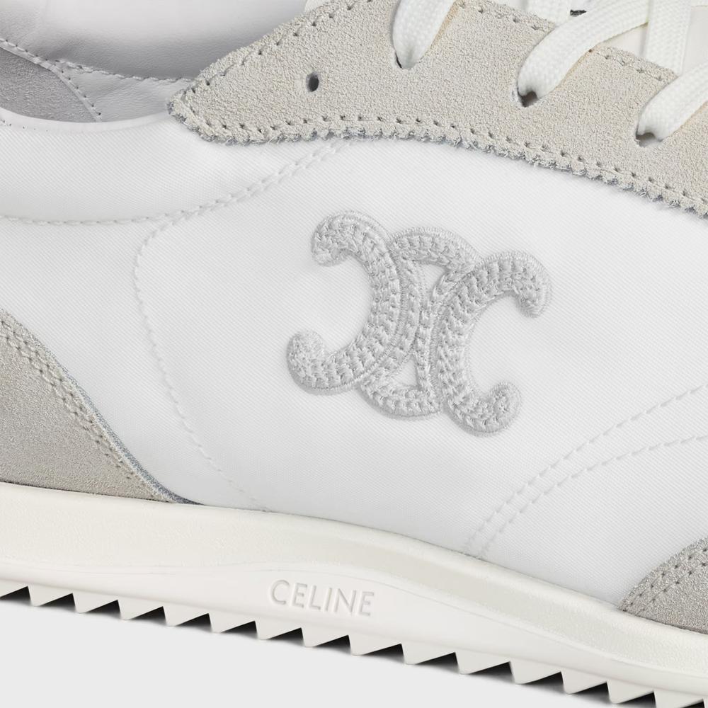 CELINE Triomphe Racer Low Lace-Up Sneakers White