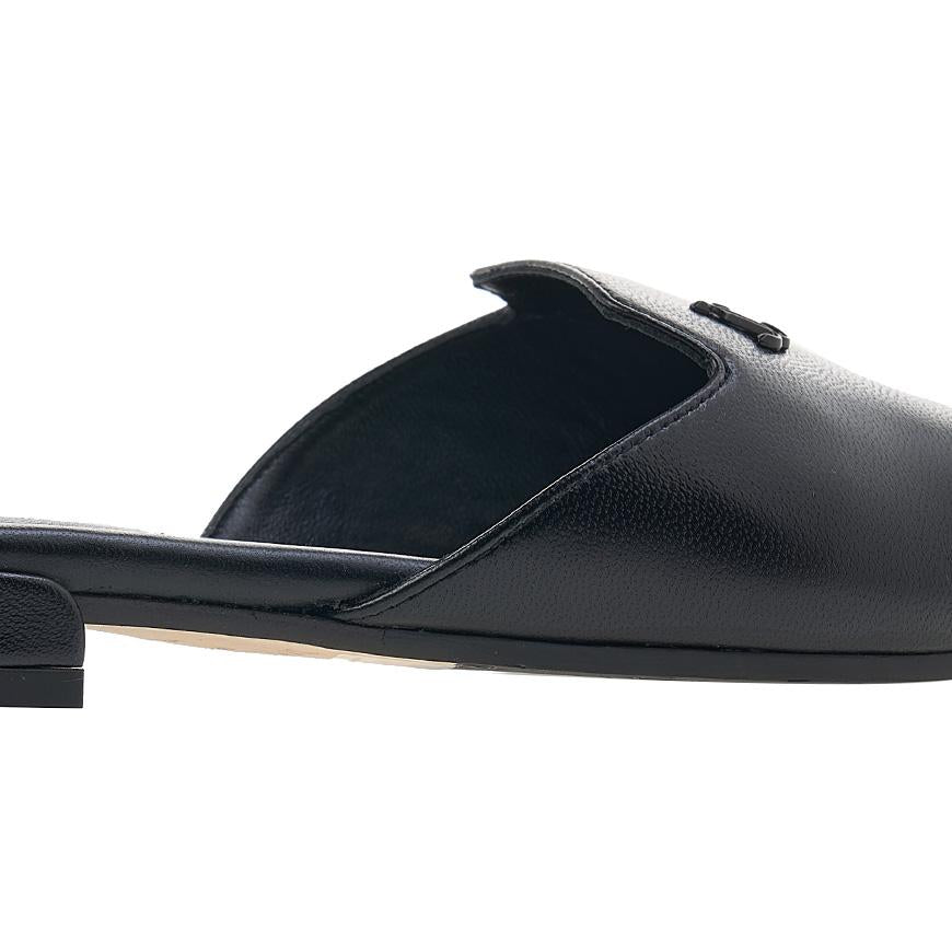 Jimmy Choo Black Nappa Leather Square Toe Open Sandals