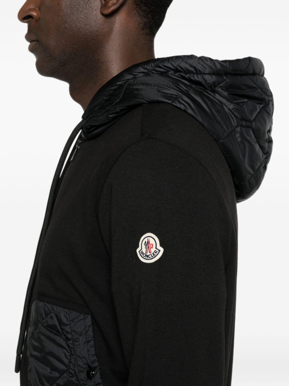 Moncler Black Cotton Zip Sweatshirt Jacket for Men