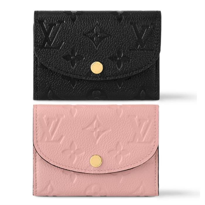 Louis Vuitton Calfskin Rosalie Coin Purse Black Pink Wallet