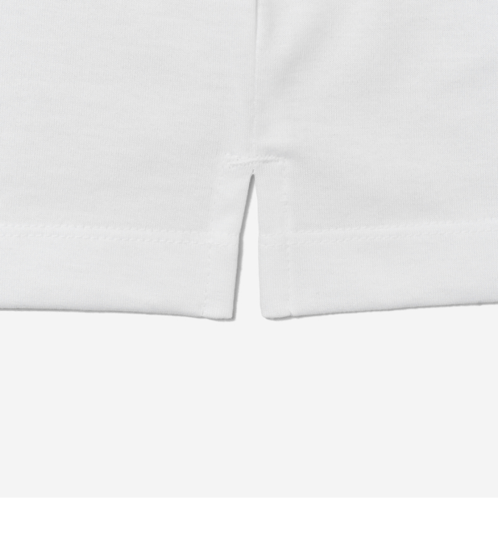 WOOYOUNGMI Cotton Back Logo T-Shirt White Short Sleeve Men's