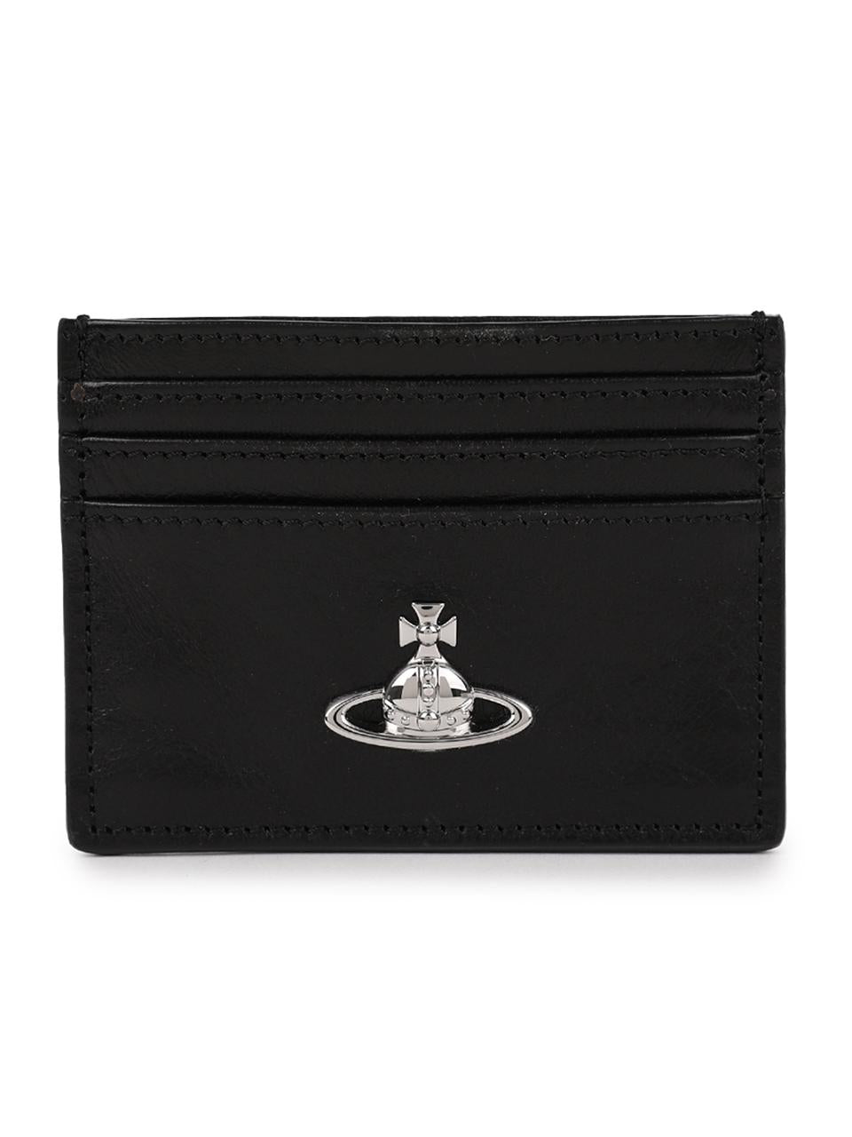 Vivienne Westwood Logo Flat Card Holder Card Case Navy Leat 54030004W L00B0 N401