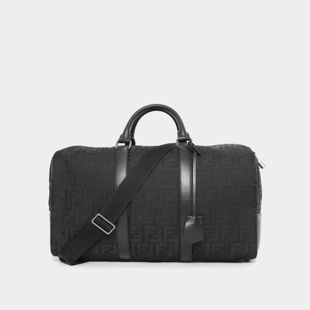 FENDI FF Logo Allover Boston Tote Bag for Men 7VV161 AW2N F05TR