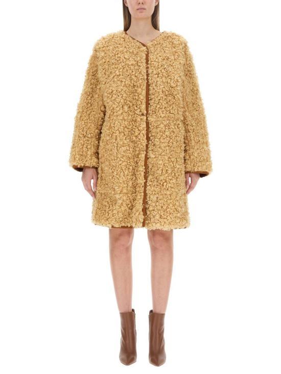 STAND STUDIO Faux Fur Long Coat Women’s Black 61963906612270 DOM