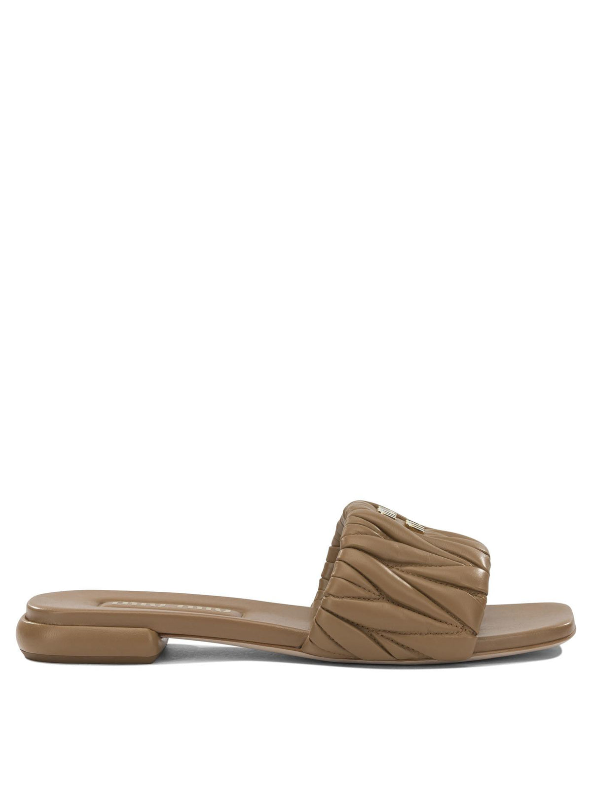 Miu Miu Leather Slide Slippers Black Women’s