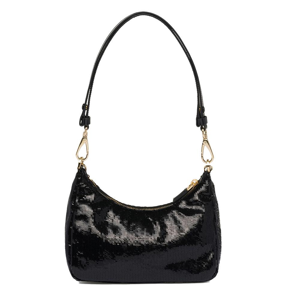 PRADA Re-Edition Sequined Mini Shoulder Bag Black Women’s