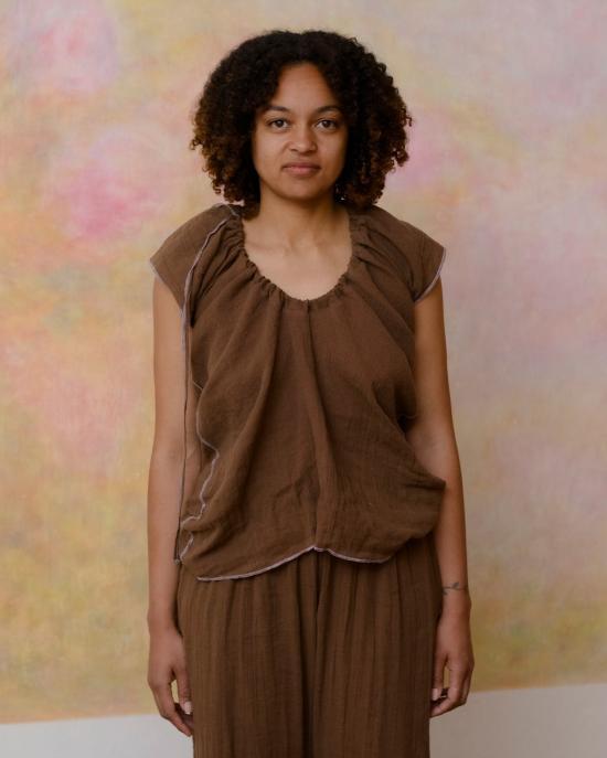 BASERANGE Sleeveless T-Shirt Women’s Top TSMACLSP26 LOAM BROWN DOM