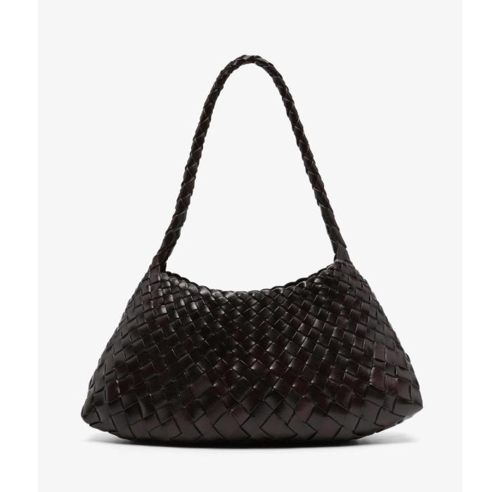 Dragon Diffusion Dark Brown Woven Leather Rosanna Tote Bag
