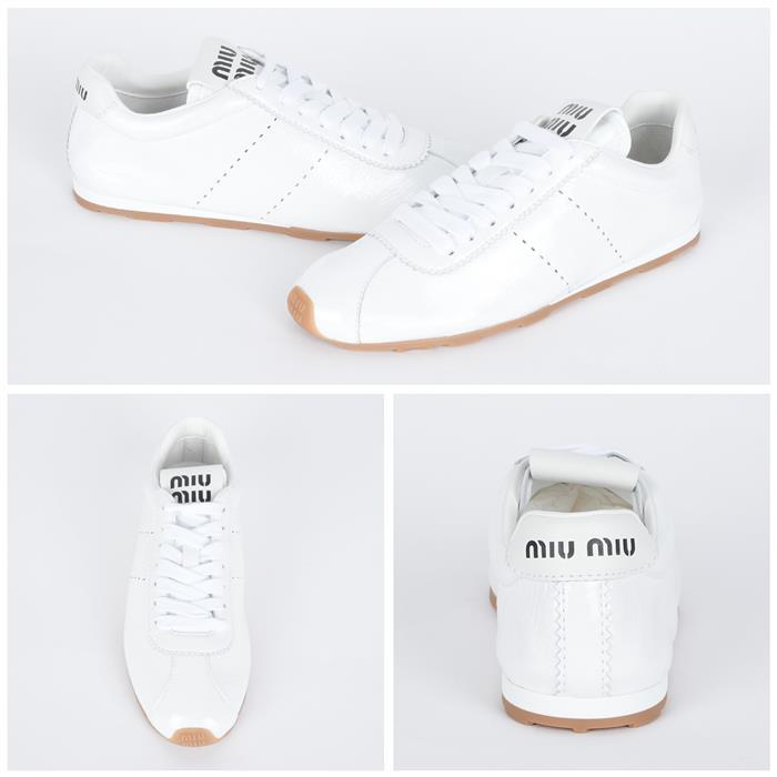 Miu Miu Plume Nappa Leather Low Top Sneakers 5E114E 6OR F0009
