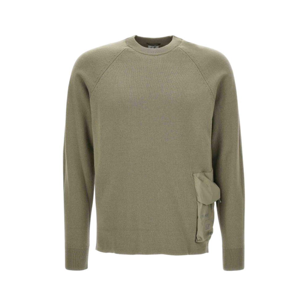 CP Company Double Mix Pocket Knit Men's T-Shirt Khaki