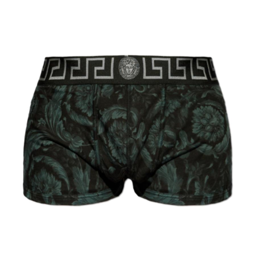 Versace Black Silver Baroque Greca Men’s Boxer Briefs Underwear
