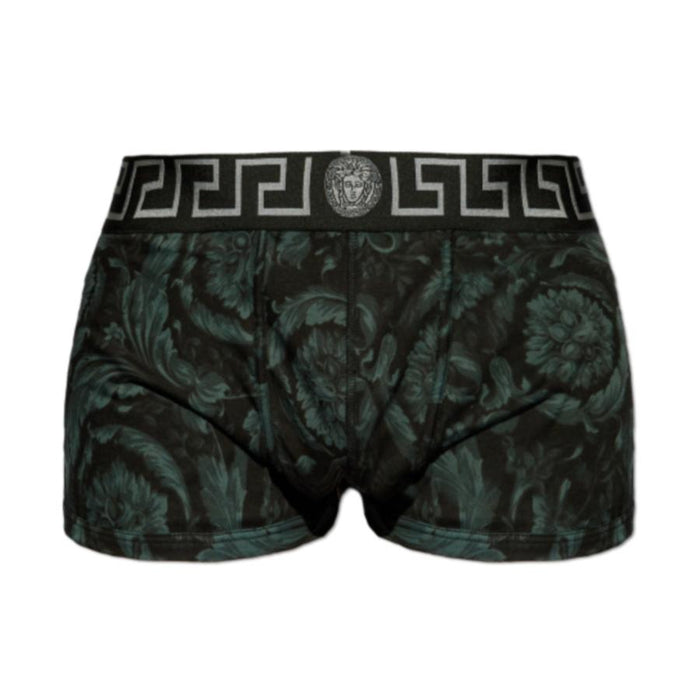 Versace Black Silver Baroque Greca Men’s Boxer Briefs Underwear