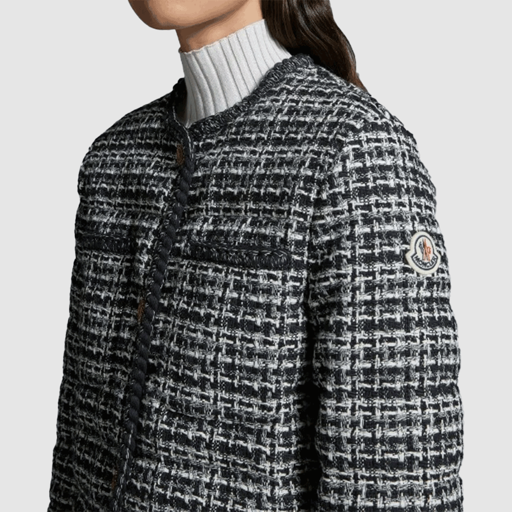 Moncler Women's Short Tweed Down Puffer Jacket 1A00052 597II F70