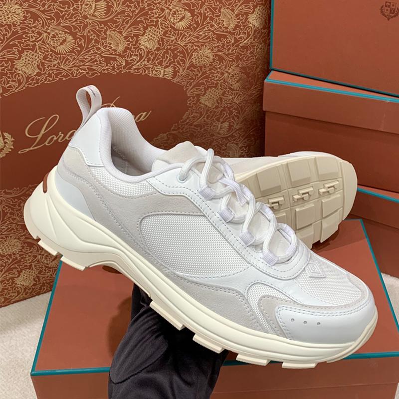 Loro Piana White Cairn Walk Low-Top Sneakers for Men