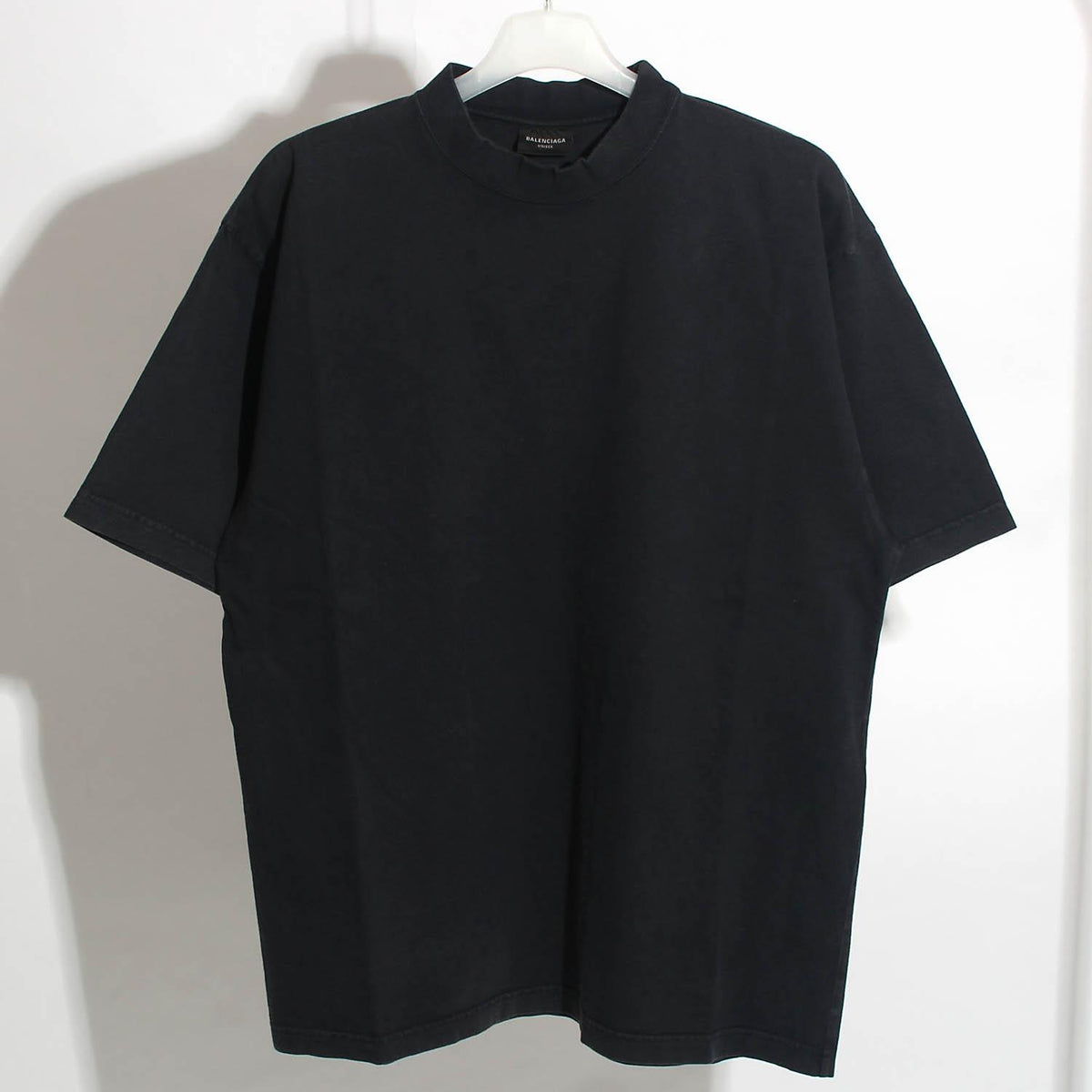 BALENCIAGA Washed Black Back Logo Short Sleeve T-Shirt 764235 TPVU4 1569