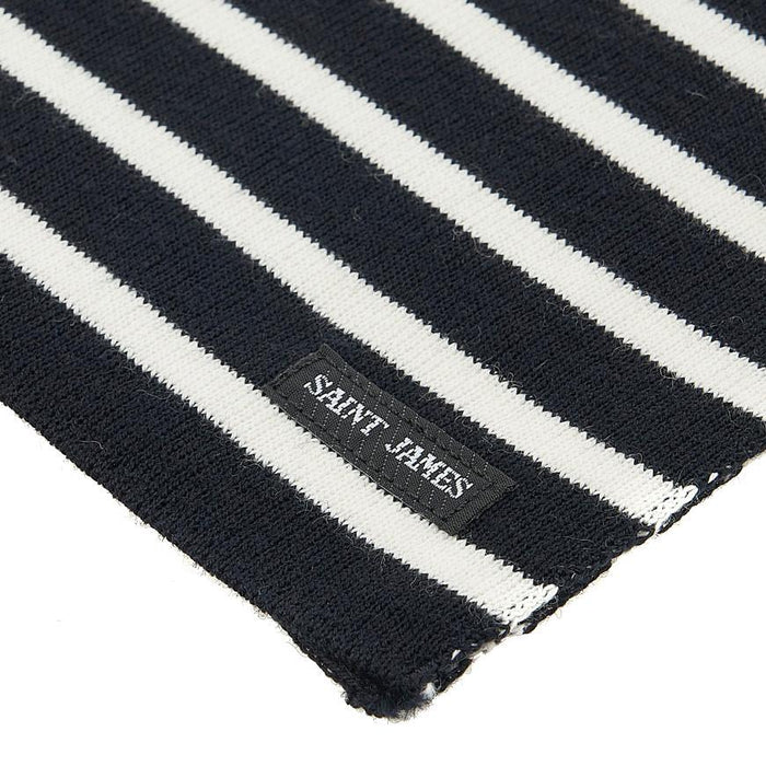 Saint James Unisex Wool Blend DUGUAY R Scarf Navy/White