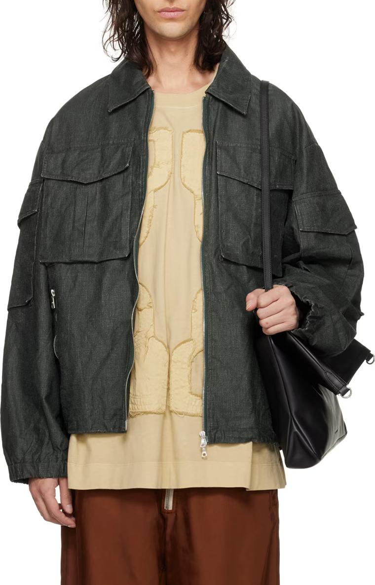 Dries Van Noten Men's Coated Linen Jacket 241 020509 8372 605