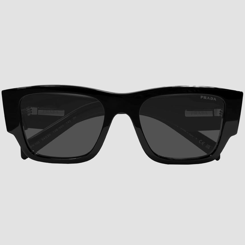 PRADA Black Square Sunglasses with Triangle Metal Logo