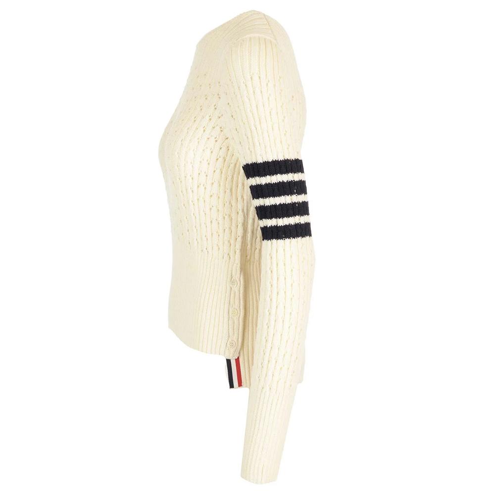 THOM BROWNE Diagonal Armband Cable Wool Round Neck Sweater Wom FKA445A Y1024 100