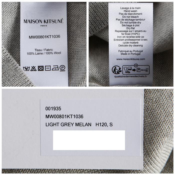Maison Kitsune Bold Fox Head Patch Crewneck Knit Sweater MW00801KT1036 H120