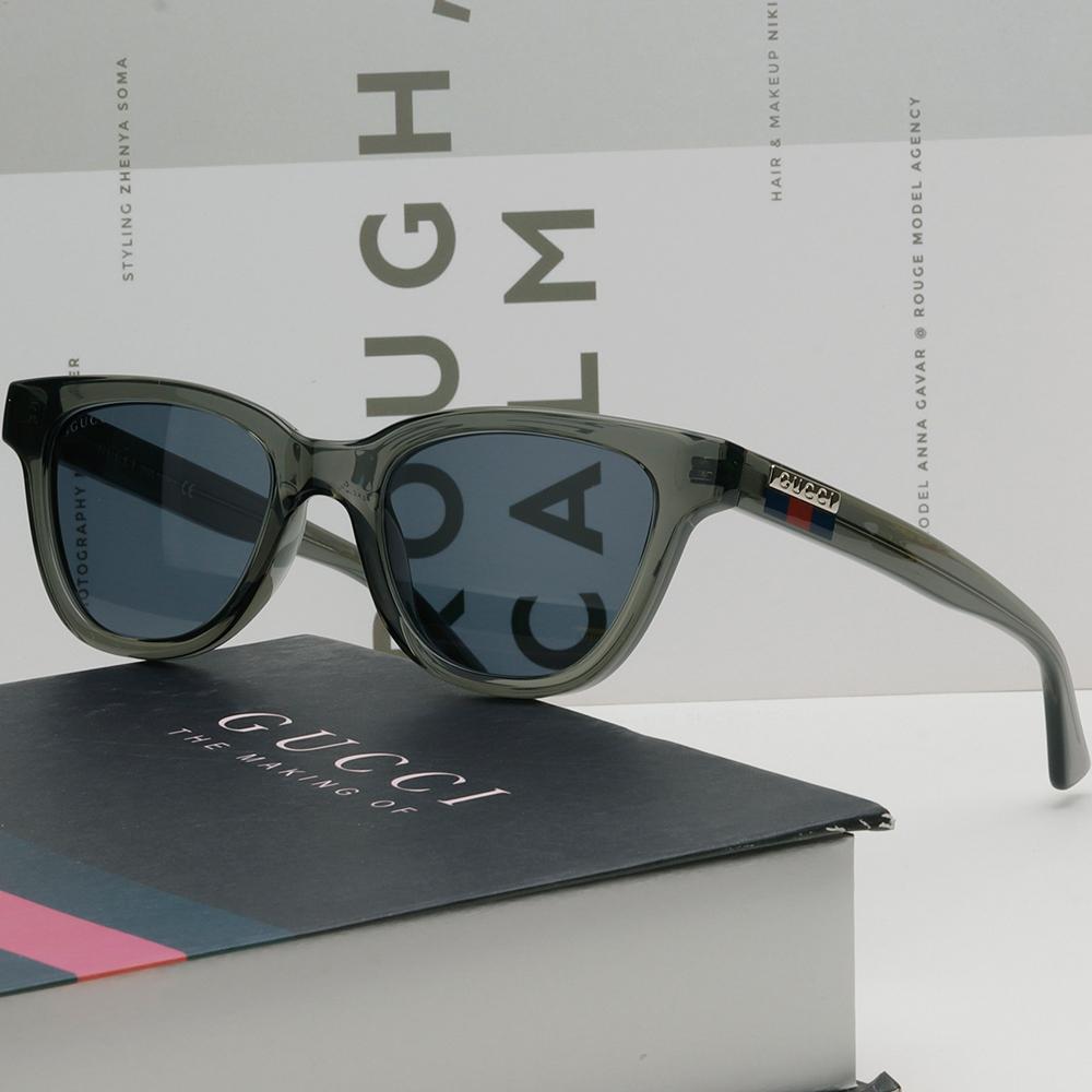 GUCCI Gray Transparent Acetate Wayfarer Sunglasses GG1116S 003