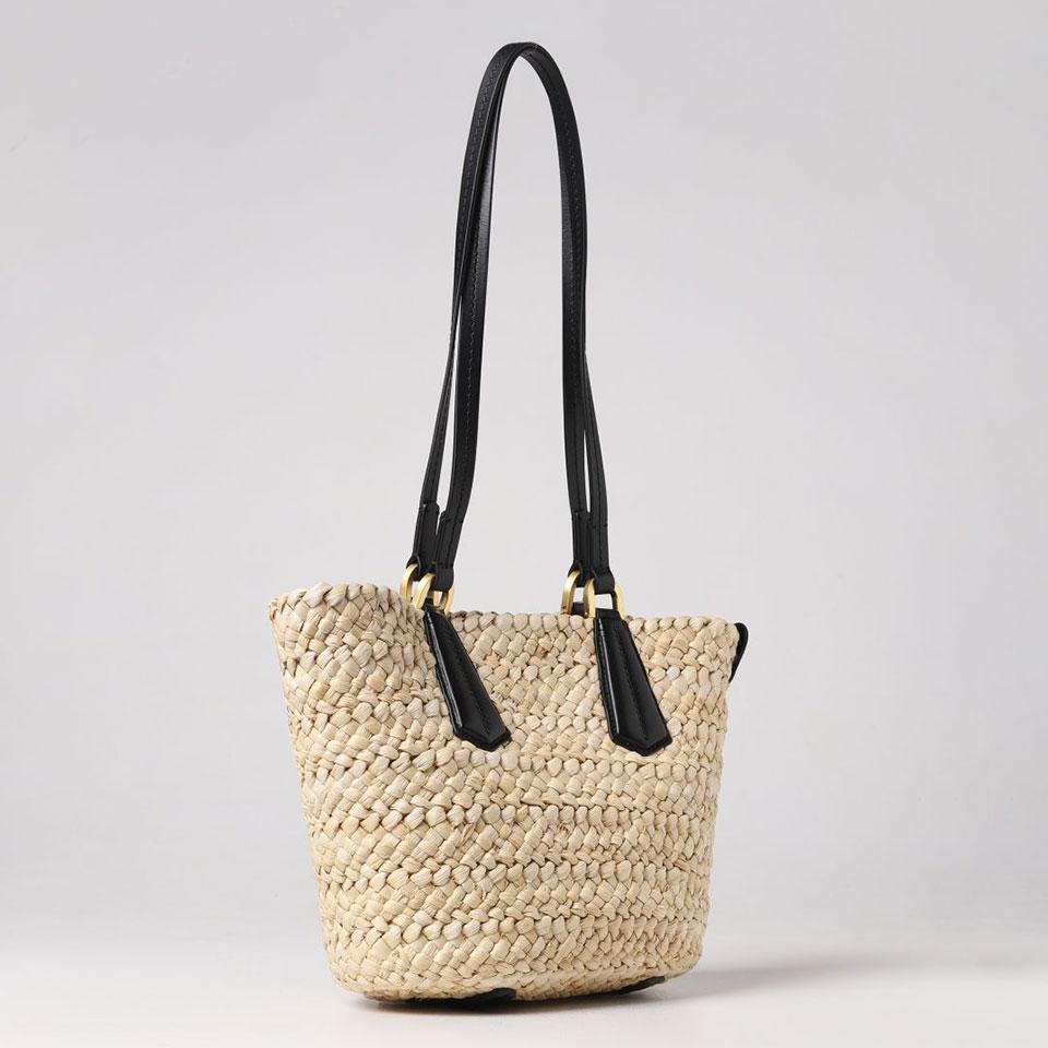 Max Mara Panier M Straw Shoulder Bag Black 2345110238600 PANIERM 002 STK