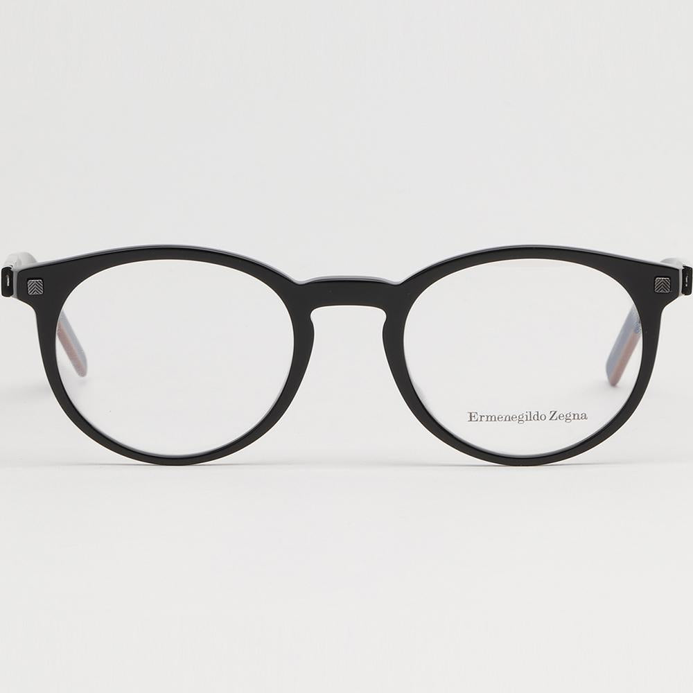 Zegna Lightweight Retro Round Acetate Eyeglasses Unisex EZ5214 001