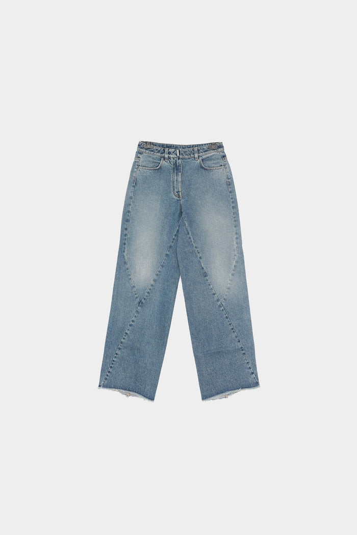 GIVENCHY Stitching Washed Wide Leg Denim Women’s Pants