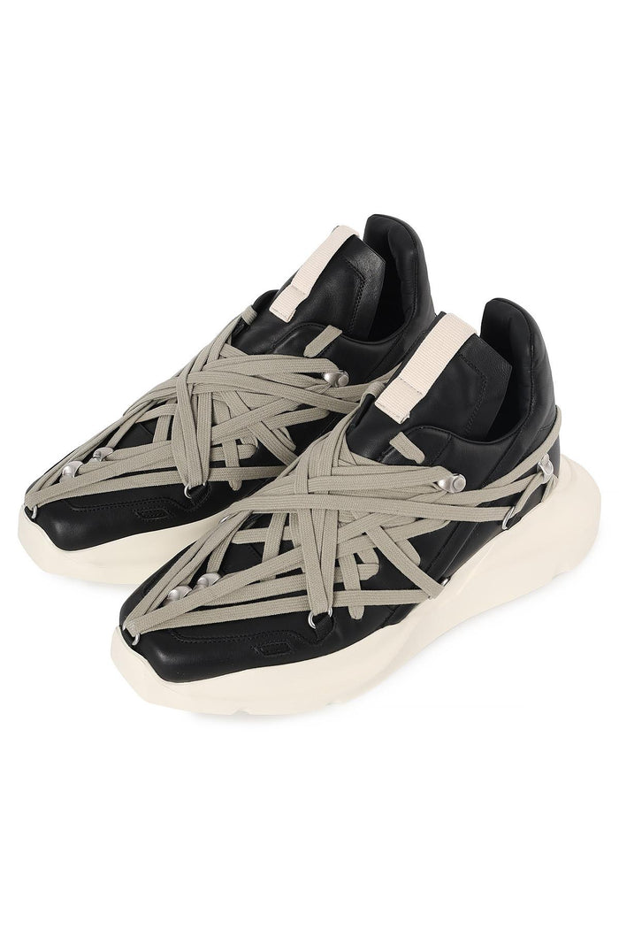 Rick Owens Megalace Geth Runner Black Milk Low-Top Sneakers