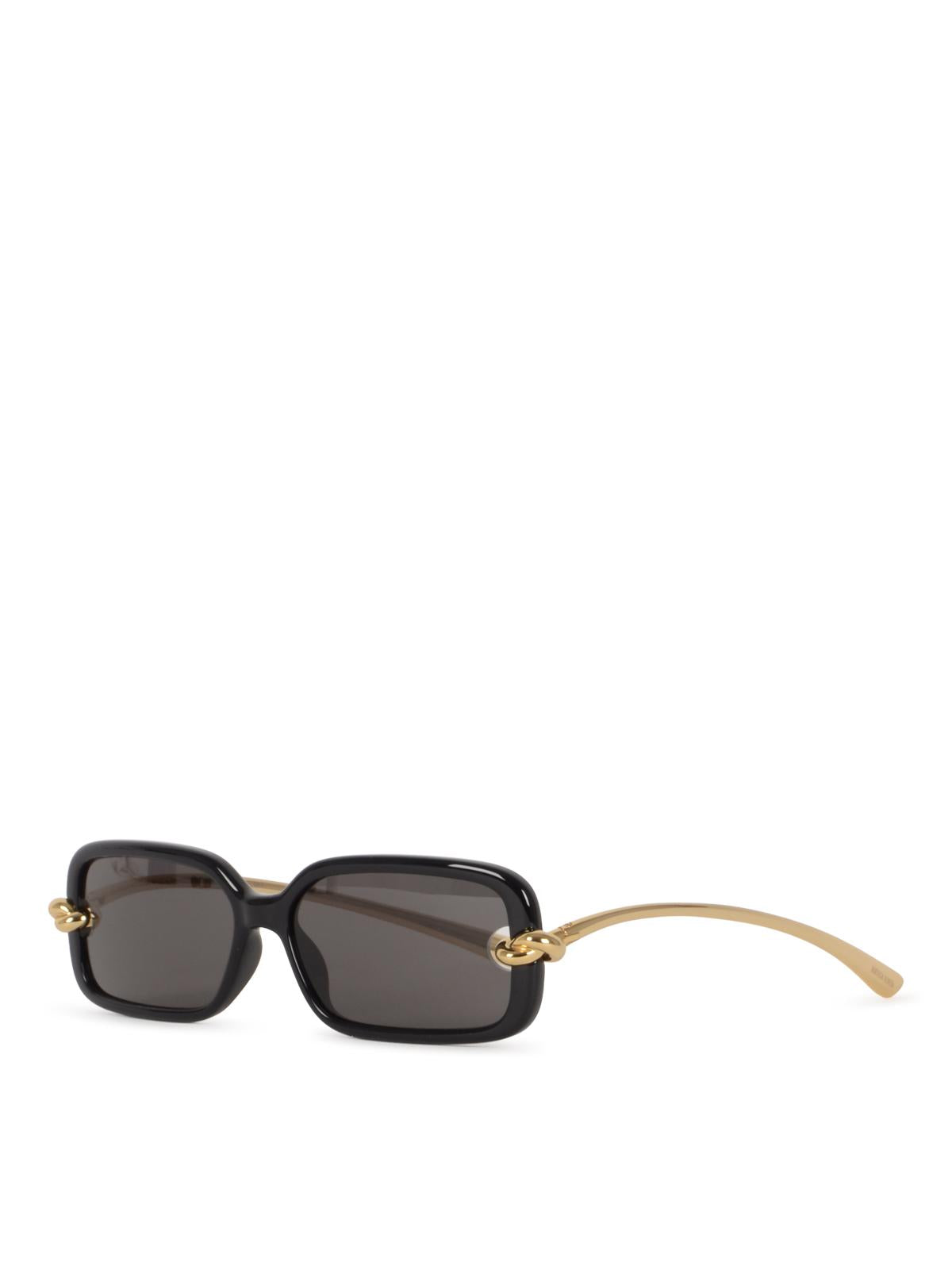 Bottega Veneta Black Acetate Square Sunglasses