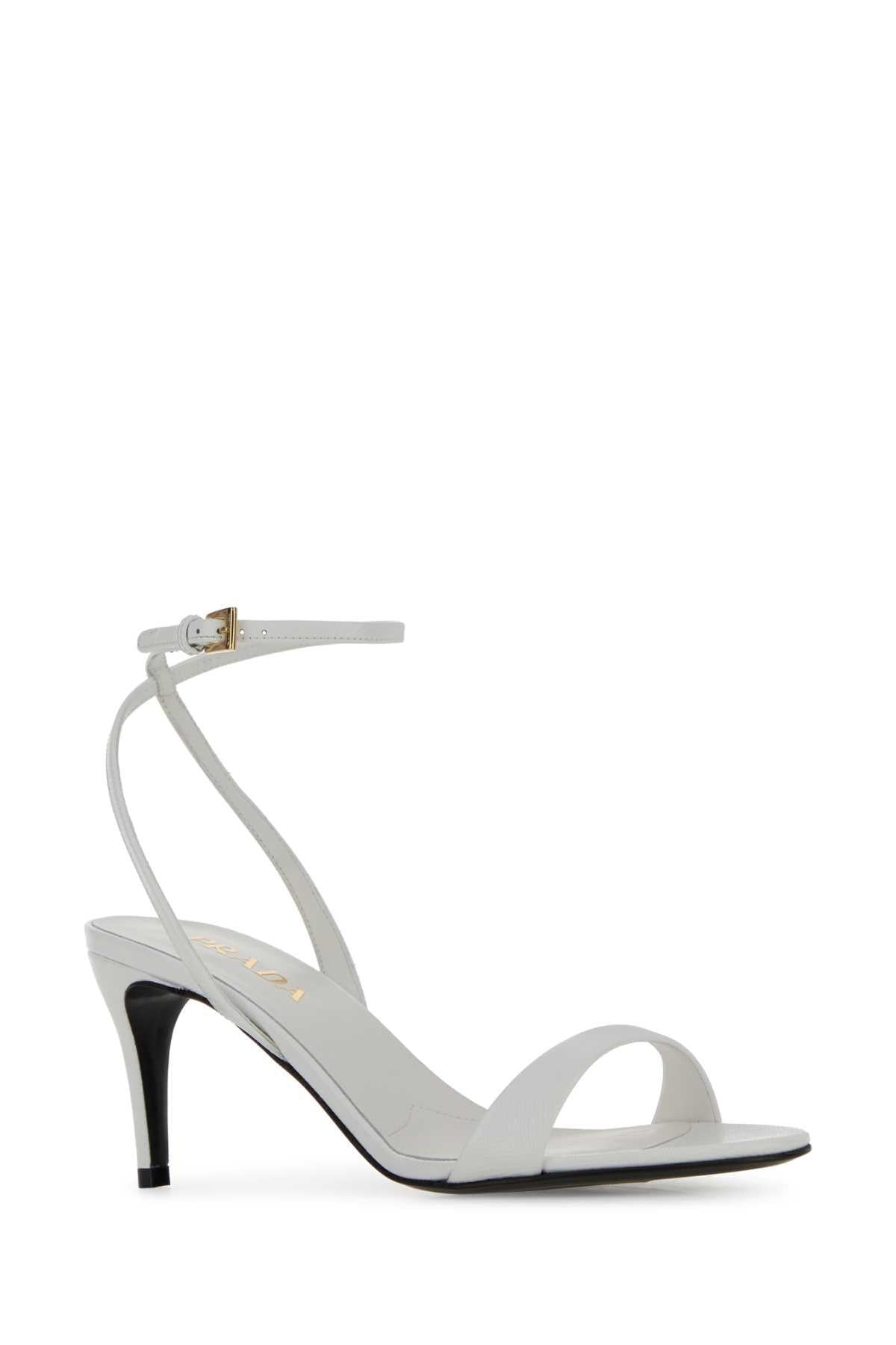 PRADA Black Leather Strappy Sandals