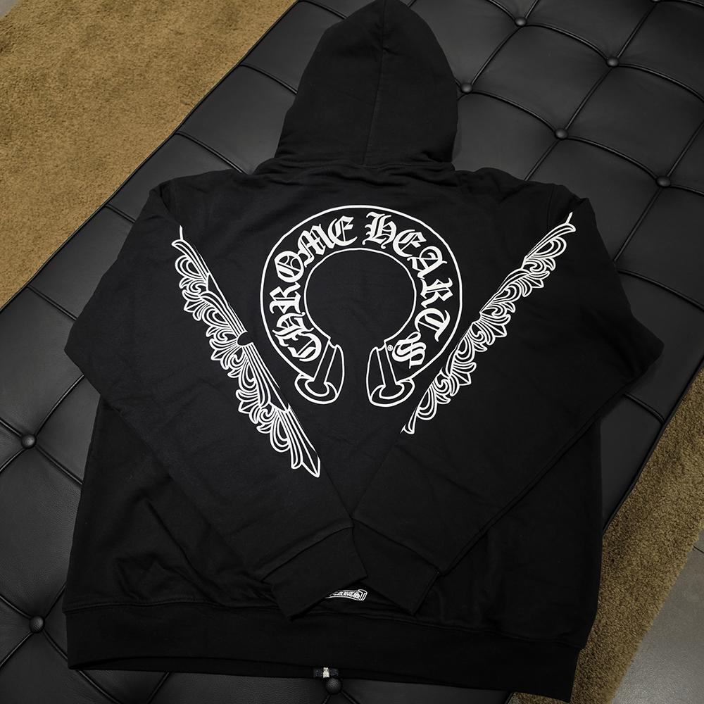 Chrome Hearts Horseshoe Heavyweight Zip Hoodie Black